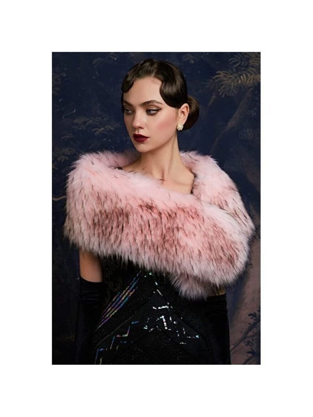 𝅺🆕 Luxury Vegan Fur Collar Wrap Winter Cloak Bridal Wedding Cover Up SOFT PINK👑